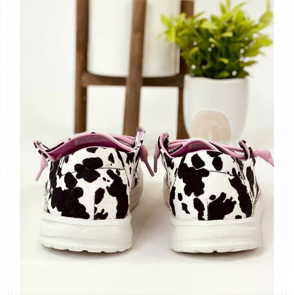 Gypsy Jazz Ambrosia Sneakers in black and white cowprint New in Box - Picture 4 of 5